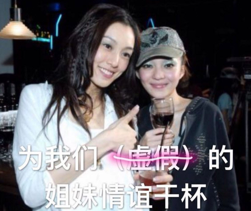 虛假的姐妹情誼表情包 友誼姐妹感情就像塑料花表情包無(wú)水印