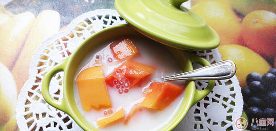 秋燥降火自制椰汁木瓜西米露 媽媽寶寶都愛(ài)吃！