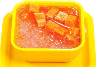 秋燥降火自制椰汁木瓜西米露 媽媽寶寶都愛吃！