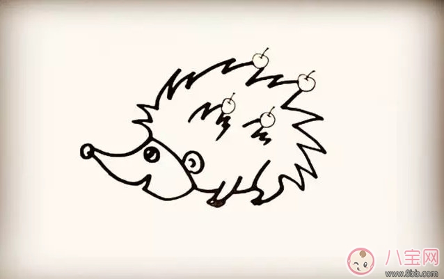 兒童小動(dòng)物簡(jiǎn)筆畫(huà) 森林里的小刺猬簡(jiǎn)筆畫(huà)