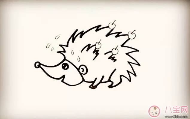 兒童小動(dòng)物簡(jiǎn)筆畫(huà) 森林里的小刺猬簡(jiǎn)筆畫(huà)