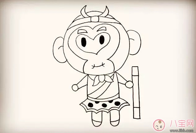 兒童簡筆畫 卡通人物齊天大圣孫悟空簡筆畫