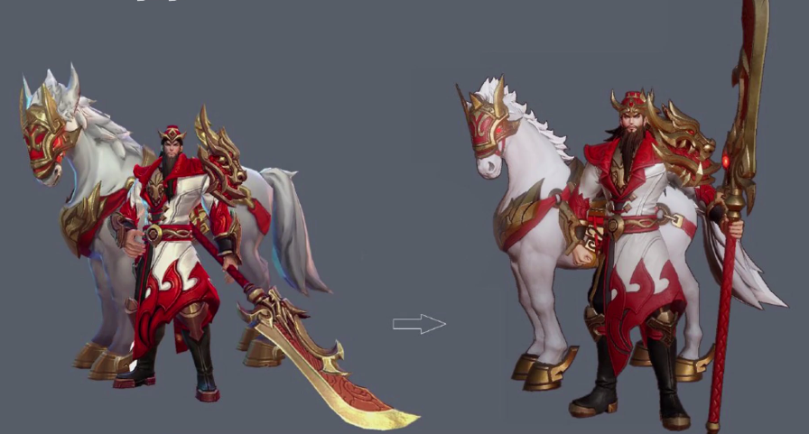 王者榮耀關羽三款皮膚即將優(yōu)化 優(yōu)化模型提前曝光