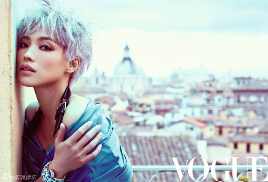 舒淇短發(fā)雜志封面大片 炫酷搖滾范兒十足