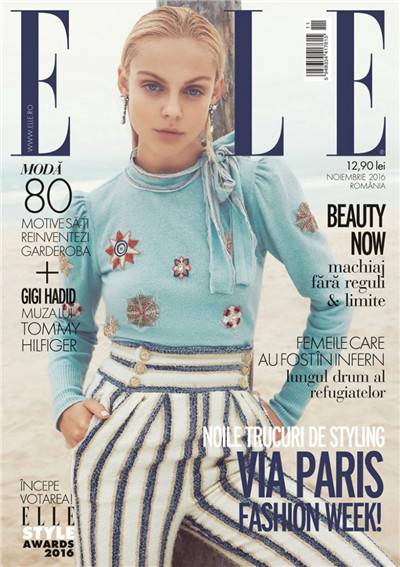 超模Viktoriya Sasonkina登《ELLE》11月雜志封面