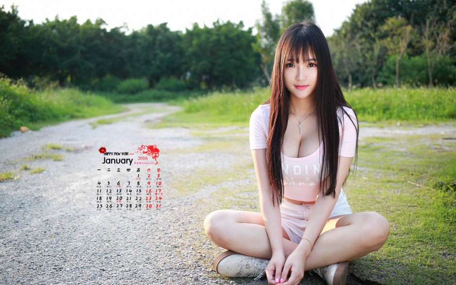 2016年1月臺灣美女日歷 酥胸半露香艷性感