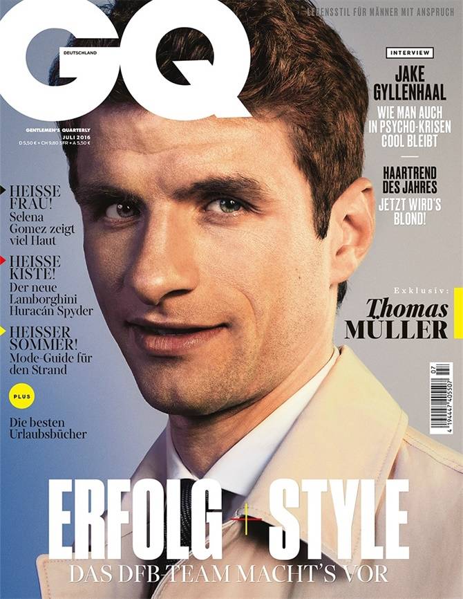 2016德國足球明星登《GQ》封面 盡顯男士成熟魅力
