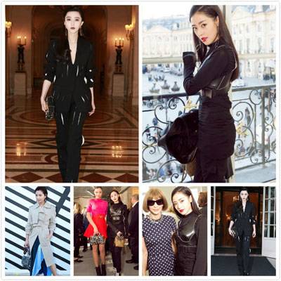 2017春夏巴黎時(shí)裝周 范冰冰張?zhí)鞇蹌瑘龈偲G