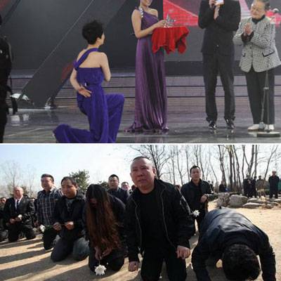 盤點娛樂圈當(dāng)紅明星們下跪內(nèi)幕 他們在拜誰?