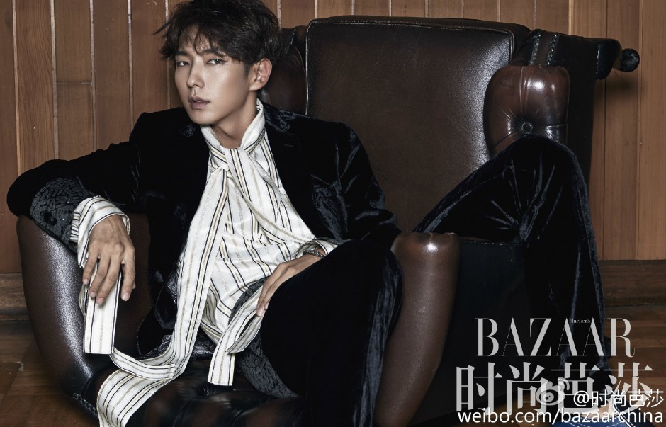 李準(zhǔn)基時尚芭莎寫真公開 鵝絨西裝貴氣十足