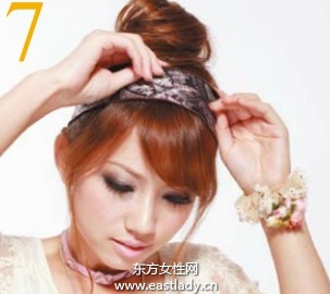 螺旋絲巾高盤發(fā)變身名模氣質