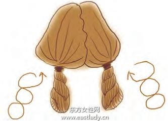 清純可愛長(zhǎng)發(fā)大辮子的編法