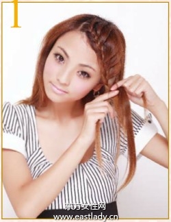 麻花辮式劉海突顯淡淡小女人味