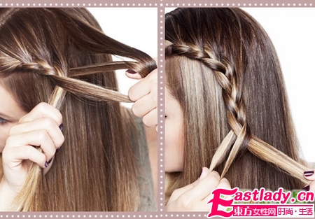 側(cè)法式麻花辮的編法步驟編法