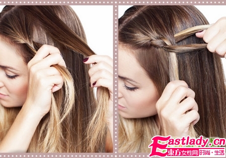 側(cè)法式麻花辮的編法步驟編法