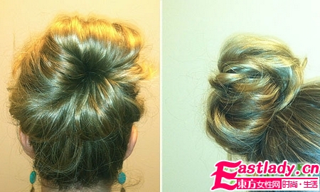 用廢舊絲襪扎出蓬松飽滿的圓發(fā)髻