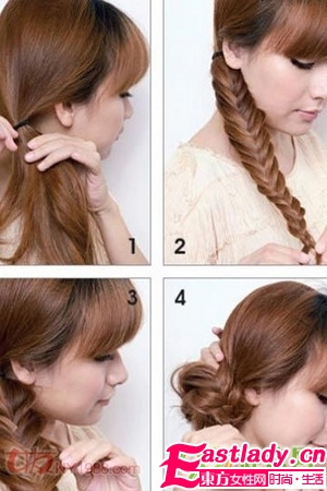 麻花辮側(cè)發(fā)髻怎么做