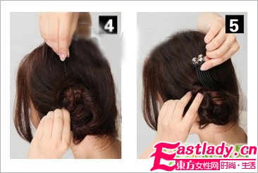 發(fā)量少適合的歪發(fā)髻DIY發(fā)型