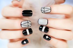 韓系個性美甲圖片推薦 幾何圖案原來可以這么潮