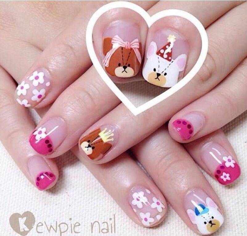 短指甲美甲圖片推薦 可愛(ài)粉色淑女系列