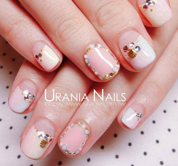 短指甲美甲圖片推薦 可愛(ài)粉色淑女系列