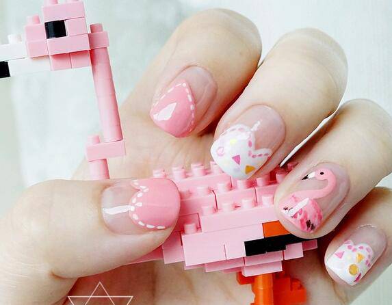 短指甲美甲圖片推薦 可愛(ài)粉色淑女系列