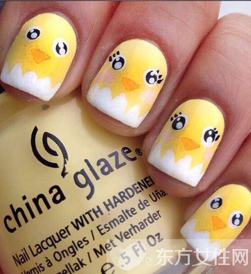 新年美甲款式 萌系小雞甲最應(yīng)景
