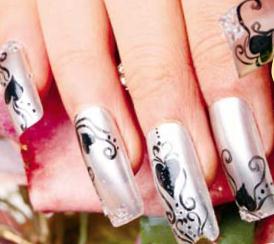 美甲教程之打造黑白雕花彩繪美甲