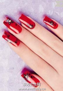 美甲教程之打造紅色誘惑彩繪美甲