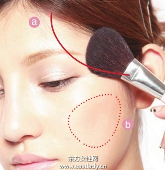 強(qiáng)調(diào)骨骼結(jié)構(gòu)的腮紅畫(huà)法