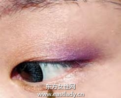 單眼皮MM橘紫混搭畫出少女妝