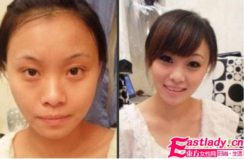 超強(qiáng)悍的美女妝前妝后對(duì)比照 美女變身記