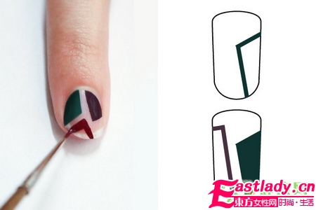 DIY彩色幾何圖案美甲