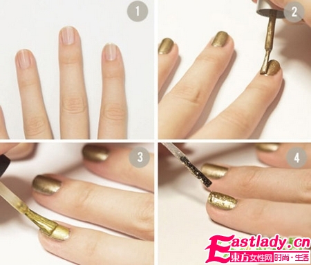 超酷混合金屬色美甲怎么做