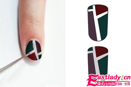 DIY彩色幾何圖案美甲