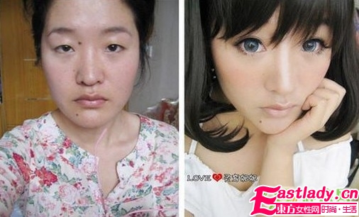 網(wǎng)絡(luò)美女化妝前后的驚悚照