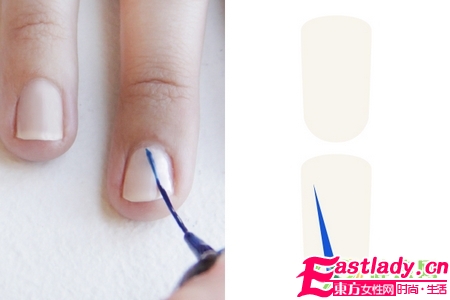 超簡單DIY藍(lán)色小草美甲