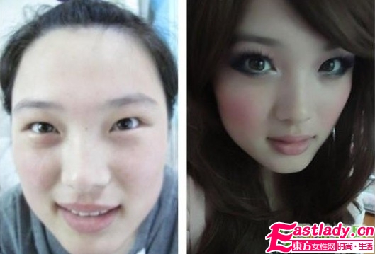 網(wǎng)絡美女化妝前后的驚悚照