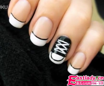 超個(gè)性匡威鞋圖案美甲