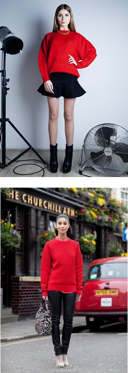 2013年春節(jié)服裝搭配 紅色大衣是主角