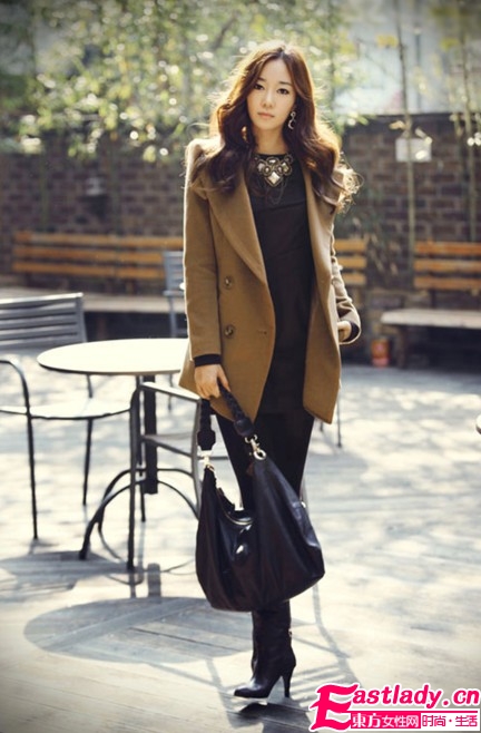 2012秋冬新款韓版雙排扣立領(lǐng)呢子大衣 簡約而不失大氣