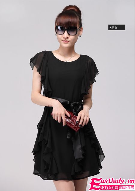 2012新款收腰雪紡連衣裙秀出你的小蠻腰