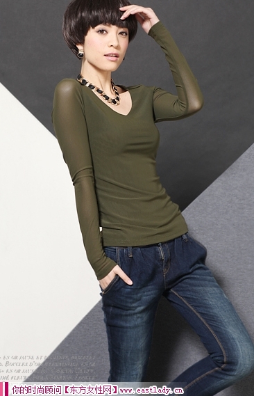 韓版秋裝網(wǎng)紗打底衫大碼T恤 百搭的熟女風(fēng)范打底的妖嬈魅力