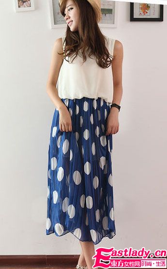 波點背心雪紡連衣裙 俏麗圓點女生最愛