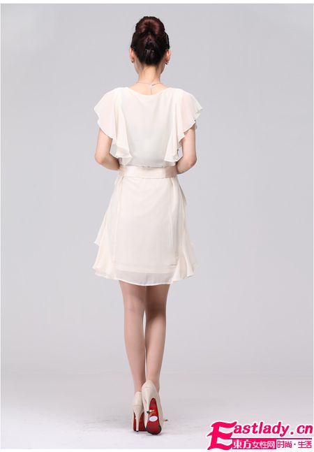 2012新款收腰雪紡連衣裙秀出你的小蠻腰