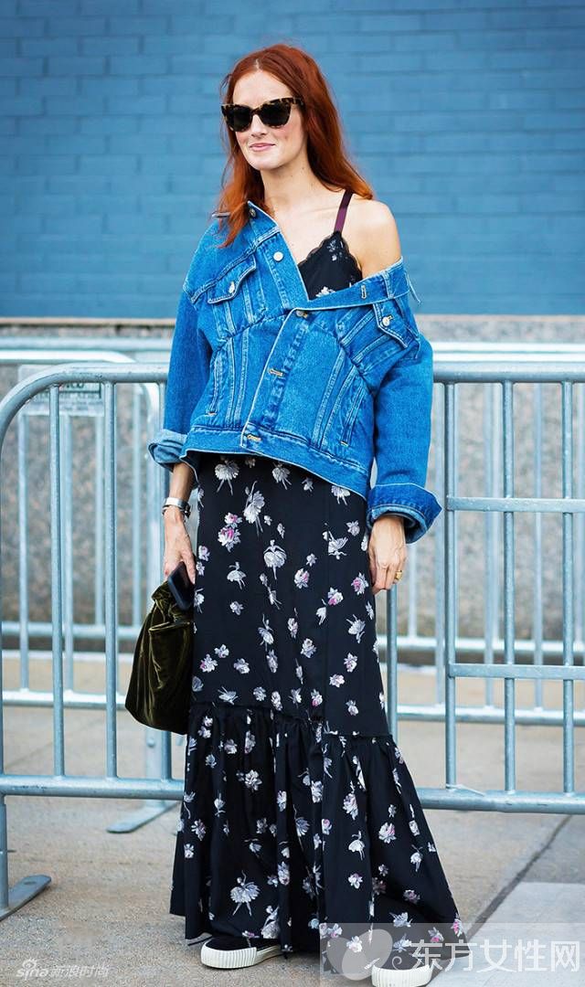 牛仔夾克這樣穿超有范 不信你看大冪冪