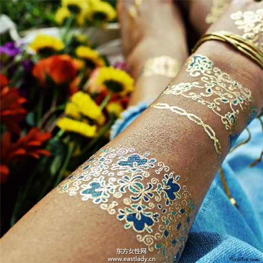 超酷 明星也愛(ài)用的金屬色系紋身貼紙