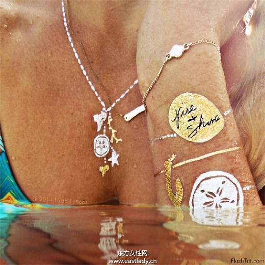 超酷 明星也愛用的金屬色系紋身貼紙