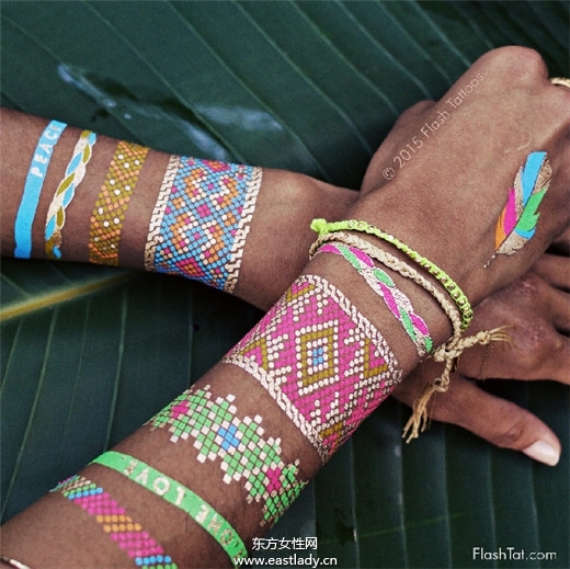 超酷 明星也愛(ài)用的金屬色系紋身貼紙