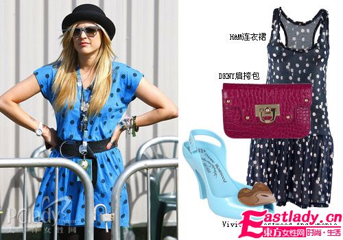 明星示范 混搭冷調(diào)藍 百搭迷人小女人